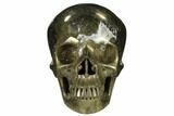 Realistic, Carved and Polished Pyrite Skull #116347-1